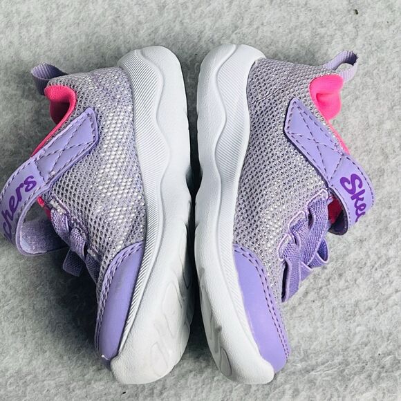 Skechers Steps 2.0 Easy Peasy Toddler Girls Shoes Size 5 Purple Lightweight - Picture 7 of 12